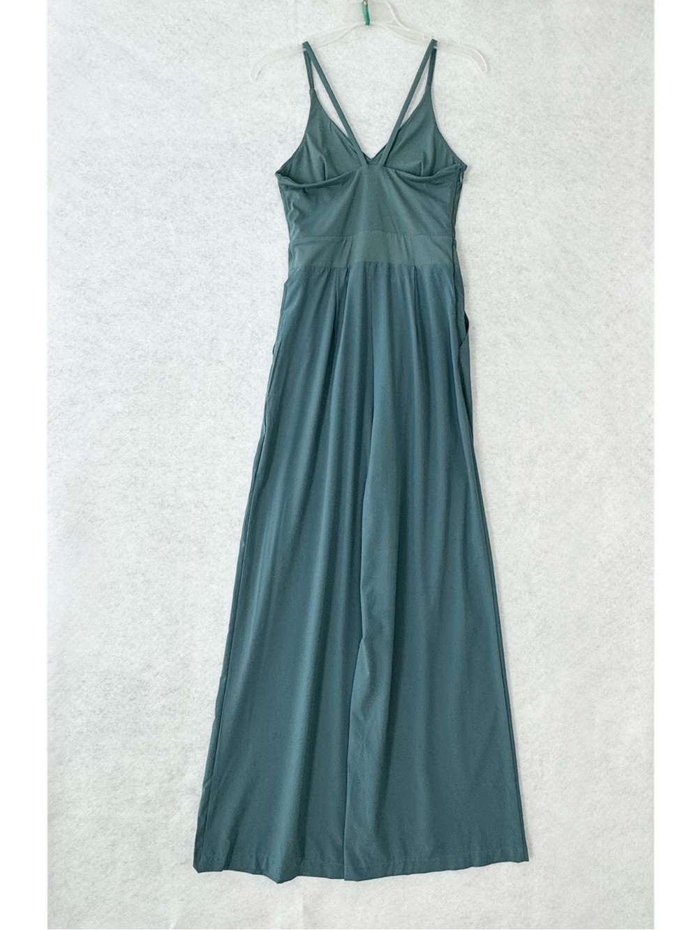 Halara Breezeful Wide Leg Jumpsuit XS Blue Pocket Backless Side Zipper READ - Picture 7 of 16